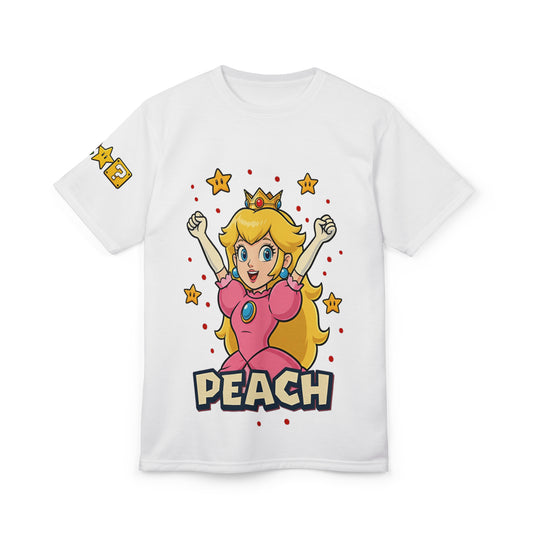 Unisex Peach Character Tee - Fun Casual Wear, Gaming Apparel, Birthday Gift, Retro Style, Everyday T-Shirt