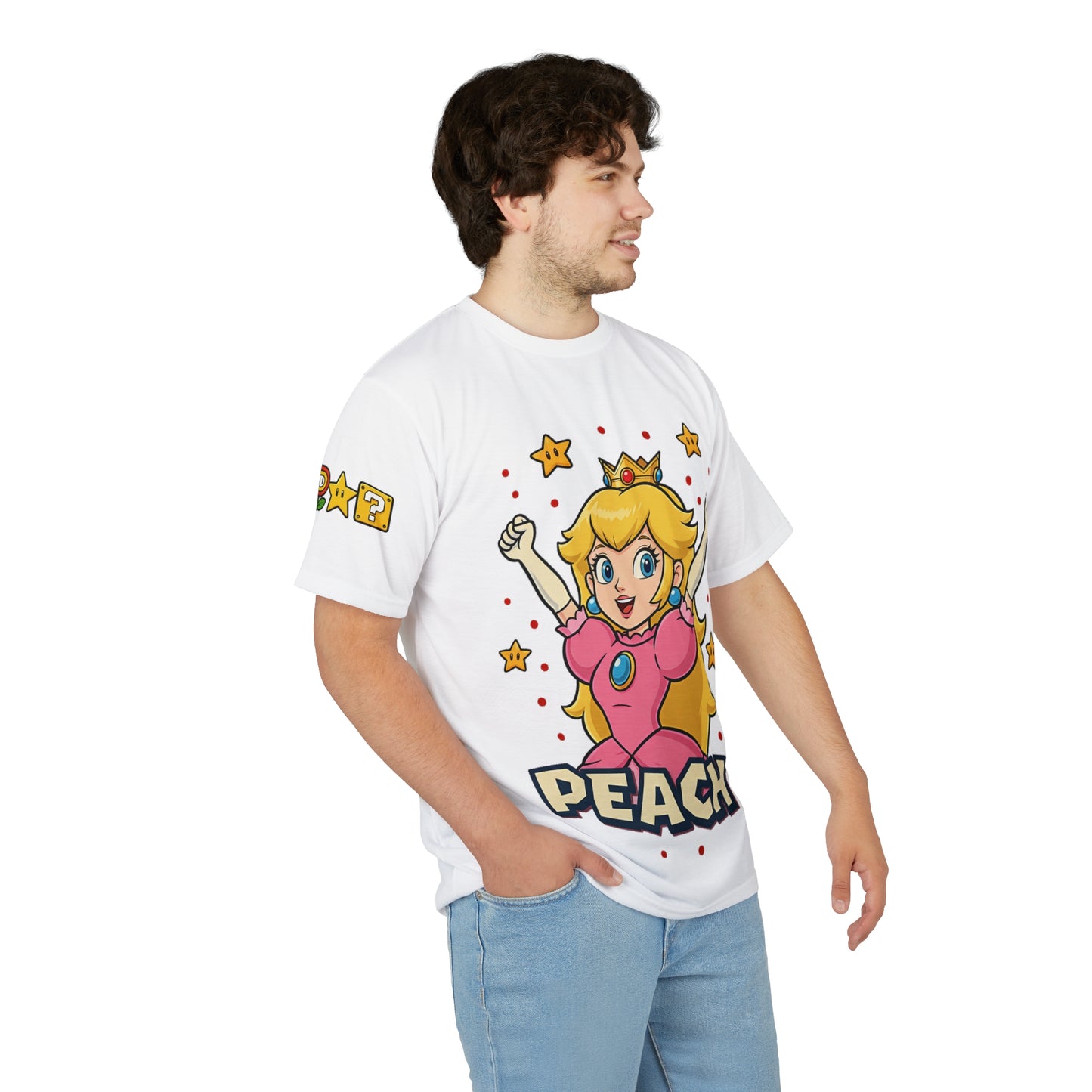 Unisex Peach Character Tee - Fun Casual Wear, Gaming Apparel, Birthday Gift, Retro Style, Everyday T-Shirt