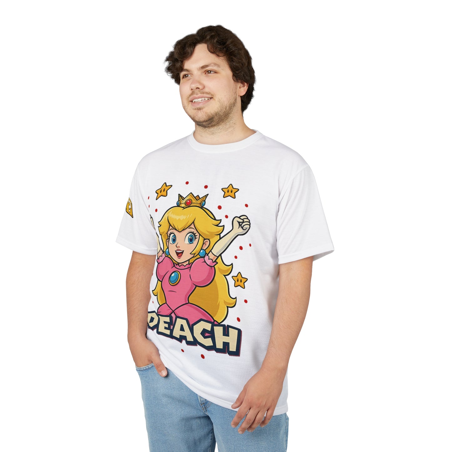 Unisex Peach Character Tee - Fun Casual Wear, Gaming Apparel, Birthday Gift, Retro Style, Everyday T-Shirt