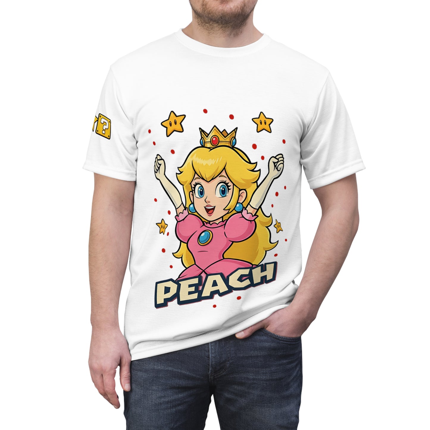 Unisex Peach Character Tee - Fun Casual Wear, Gaming Apparel, Birthday Gift, Retro Style, Everyday T-Shirt